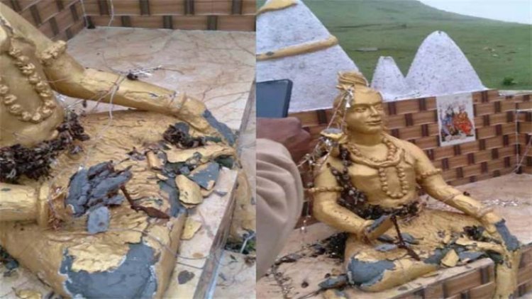 अखंडित मिली भगवान शिव की मूर्ति, हिंदू संगठन ने किया विरोध