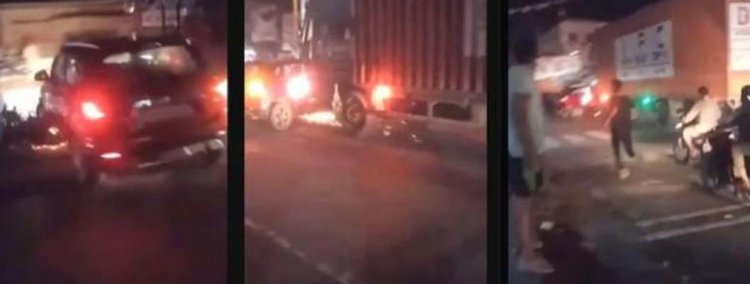 सपा नेता की कार को ट्रक ने मारी टक्कर, 500 मीटर तक घसीटा ले गया चालक, देखें वीडियो