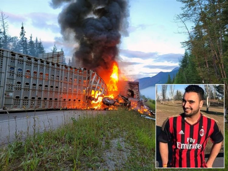 कनाडा में दो ट्रकों की टक्कर, वाहनों को लगी आग, जिंदा जला पंजाबी युवक