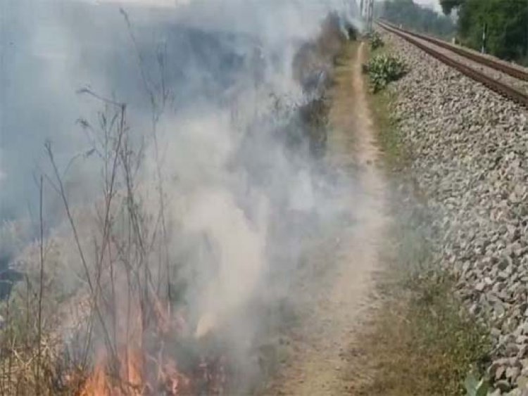 जालंधरः रेलवे ट्रैक तक पहुंची आग, धुंआ फैलने से मचा हड़कंप
