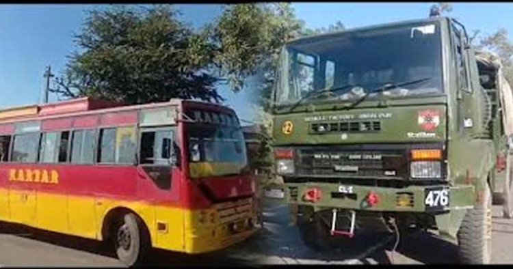 चिंतपूर्णी में Kartar Bus और आर्मी ट्रक की टक्कर, कई घायल