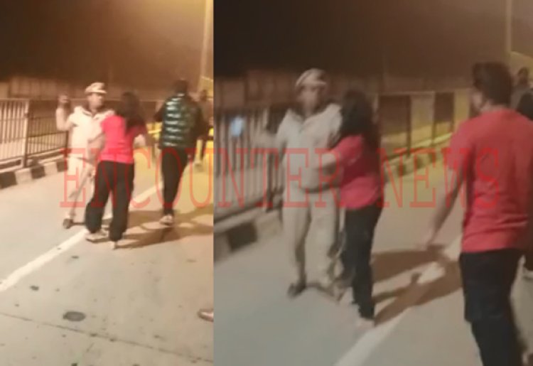 हाइवे पर युवती का हाईवोल्टेज ड्रामा, पुलिस अधिकारी को निकाली गालियां, की हाथापाई, देखें वीडियो