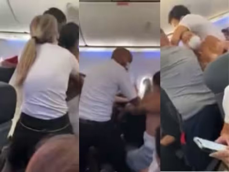फ्लाइट में मामूली विवाद को लेकर यात्रियों में झड़प, देखें वीडियो 