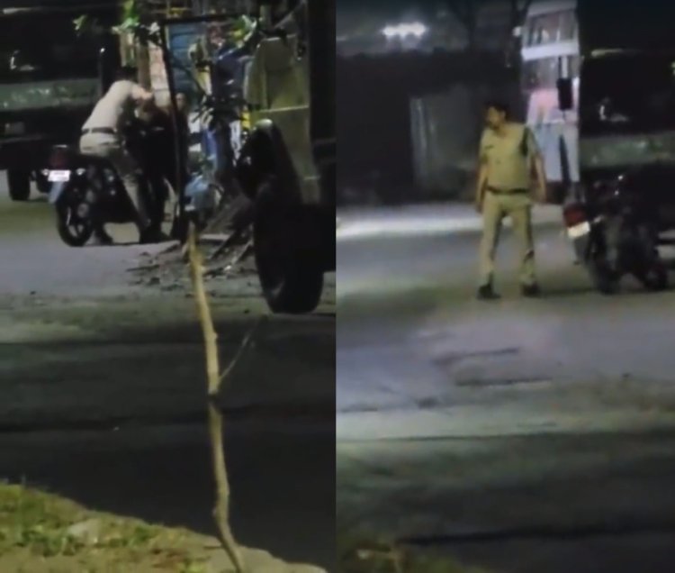 शर्मनाक! बीच सड़क पर वर्दी पहने पुलिसकर्मी ने लड़की से की छेड़छाड़, वीडियो वायरल