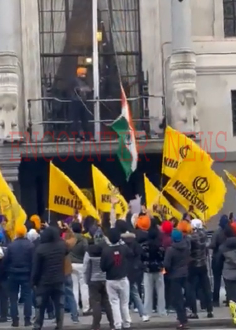 विदेश में भारतीय दूतावास पर तिरंगे का अपमान, खालिस्तानी समर्थकों ने पहले प्रदर्शन किया, देखें वीडियो