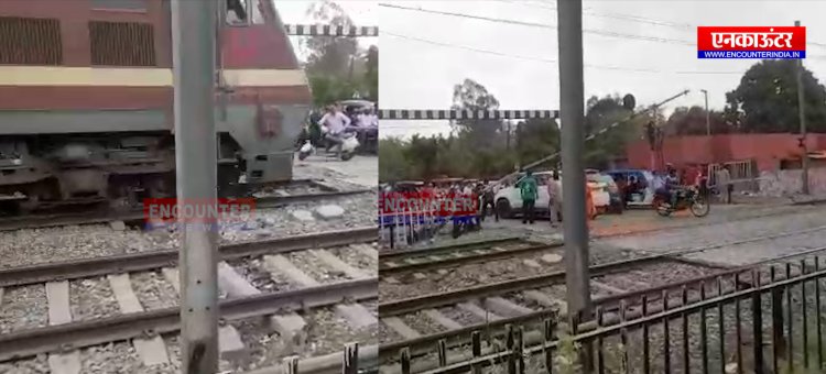 जालंधरः सामने से आ गई ट्रेन, फाटक बंद करने को जूझता रहा गेटमैन, देखें वीडियो
