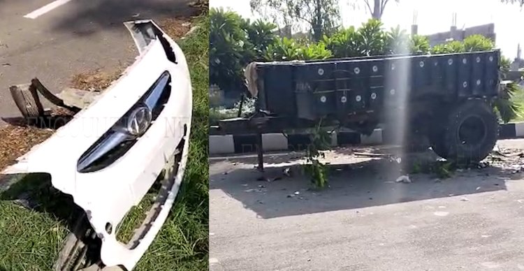 पंजाबः इस हाईवे पर कार और ट्रैक्टर की आमने-सामने हुई टक्कर, गाड़ी के खुले एयरबैग, देखें वीडियो