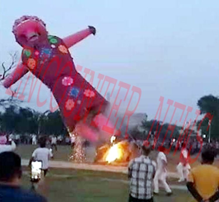 पंजाबः दहन से पहले गिरा रावण का पुतला, टला बड़ा हादसा
