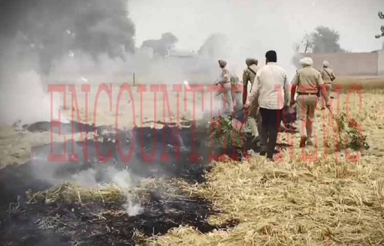 पंजाबः पराली में आग लगाने के मामले में मचा हड़कंप, मौके पर पहुंचे SSP और DC 