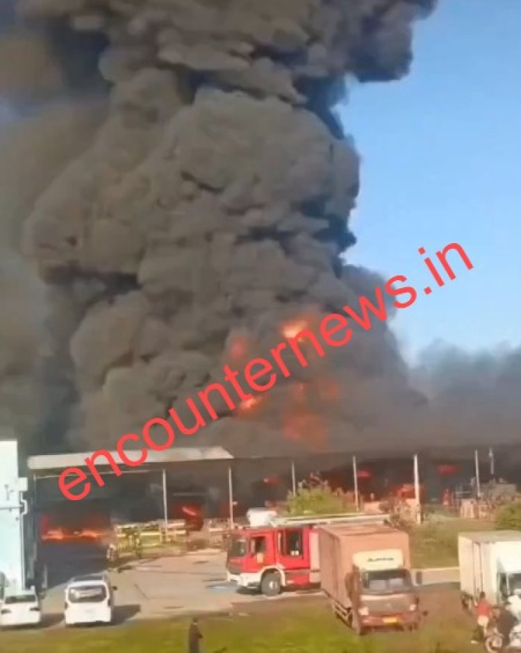 ऑटो पार्ट्स गोदाम में लगी भीषण आग, देखें वीडियो 