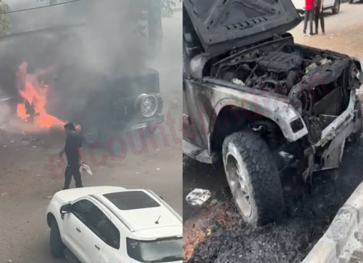 पंजाबः पार्क में खड़ी थार को लगी आग, 2 माह पहले निकलवाई थी गाड़ी, देखें वीडियो