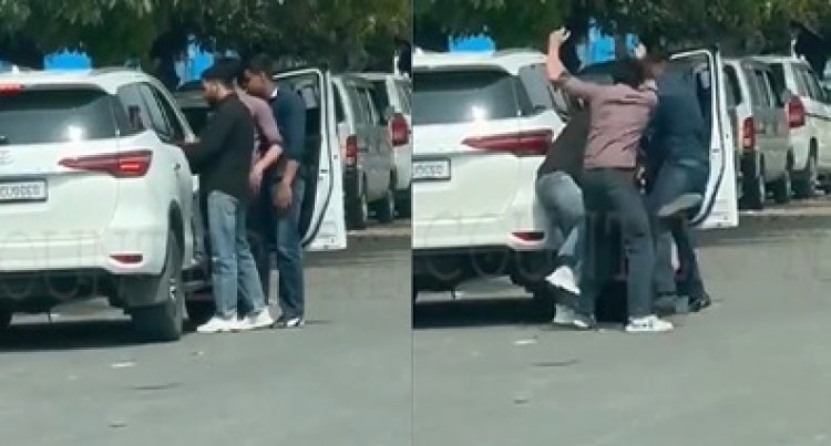 रईसजादों की गुंडागर्दी, कार से निकालकर युवक को लात-घूंसों से पीटा, देखें वीडियो