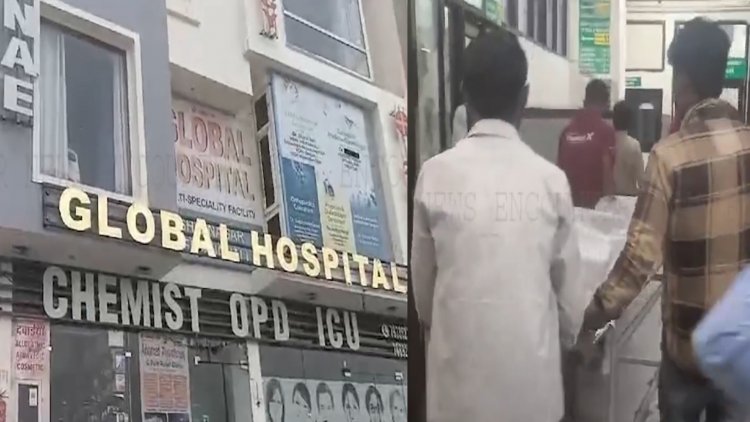 Global Hospital में सीवरेज समस्या दौरान व्यक्ति की मौ'त, देखें वीडियो